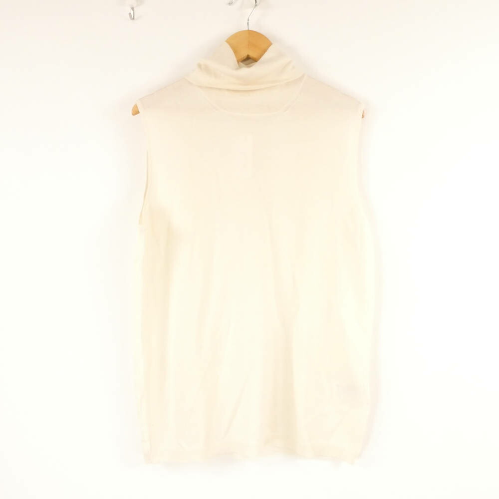美品 Cruciani クルチアーニ ニット 44 カシミヤ シルク ノースリーブ タートルネック レディース AN2762A29 【中古】