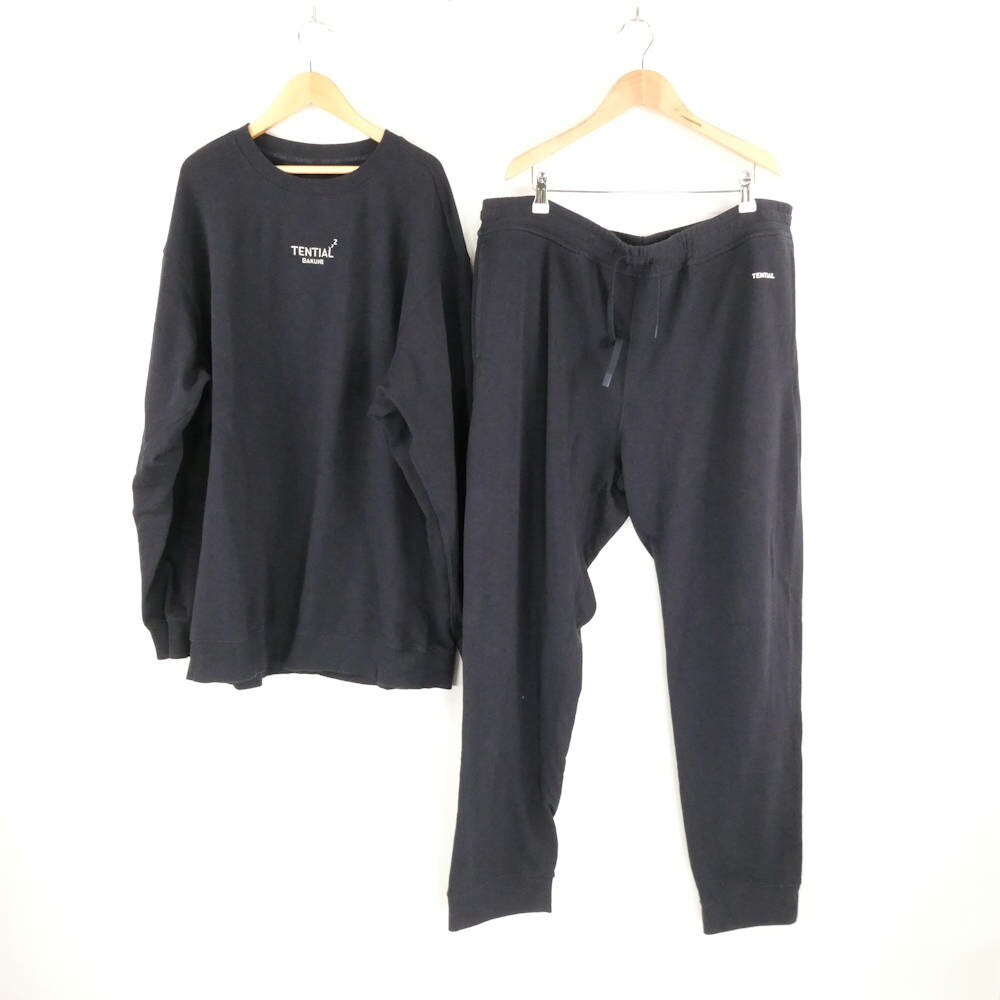 美品 TENTIAL テンシャル BAKUNE バクネ スウェット 長袖クルーネックシャツ ロングパンツ 3XL コットン他 セットアップ上下 リカバリーウェア 部屋着 メンズ AU4091 【中古】