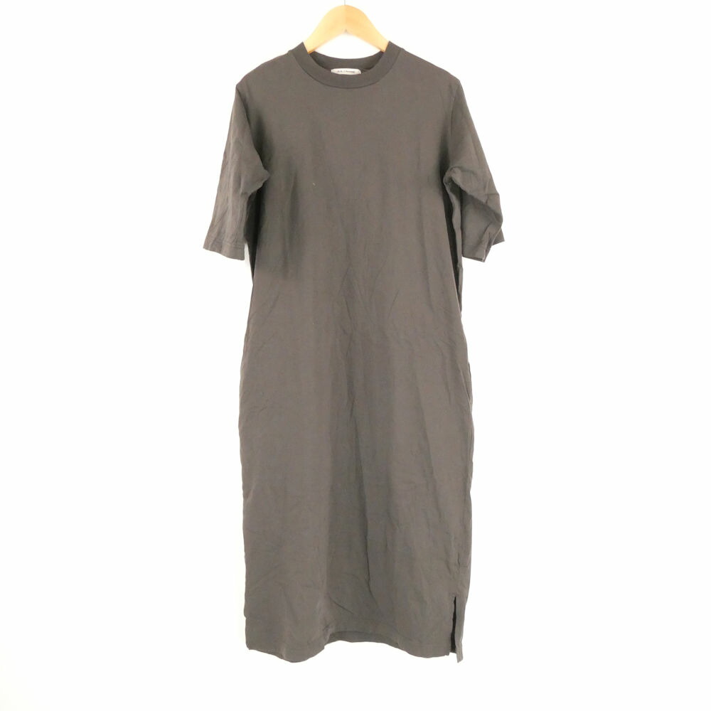 美品 JULY NINE ジュライナイン JN0025-53 半袖ワンピース 36 綿100％ ミモレ丈 ポケット有 レディース AC1761A32 【中古】
