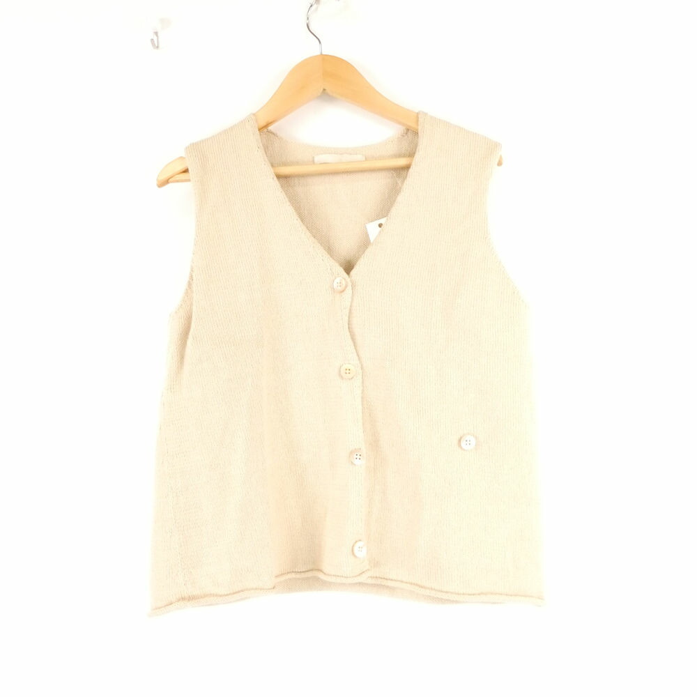 美品 Plage プラージュ 24080922110020 5Gニットベスト コットン他 前開き ボタン レディース AC1772A34 【中古】