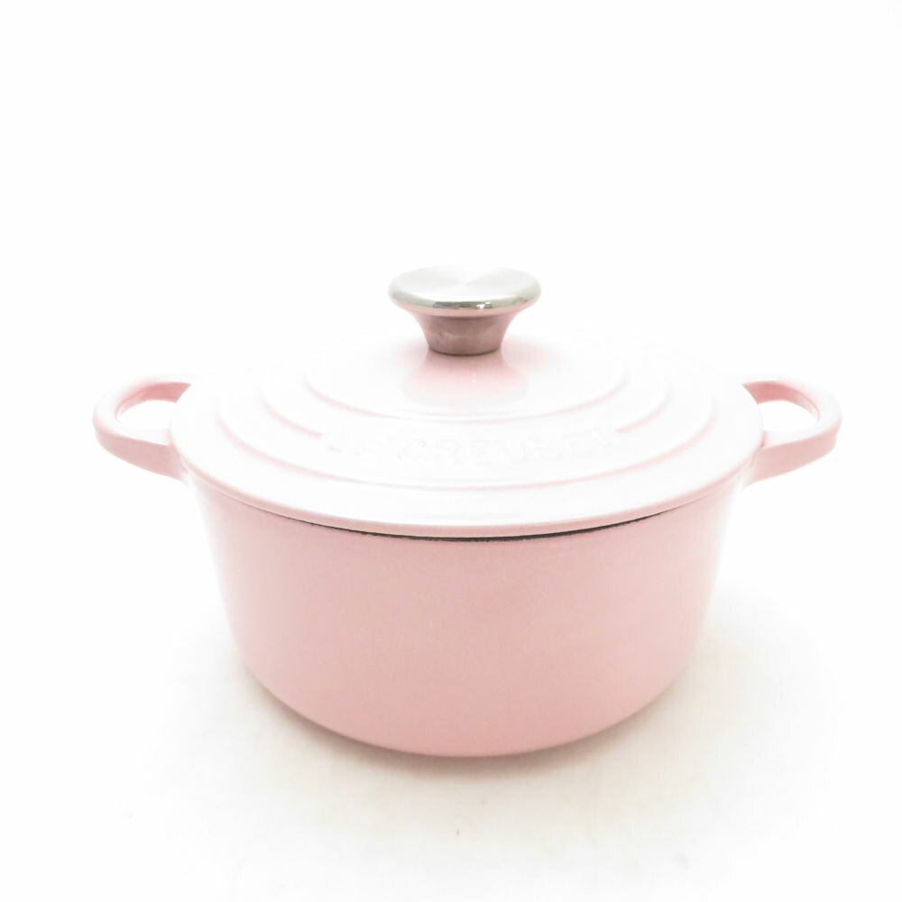 Le Creuset ルクルーゼ ココットロンド 両手鍋 18cm ほうろう ホーロー シフォンピンク SM5051U1 【中古】