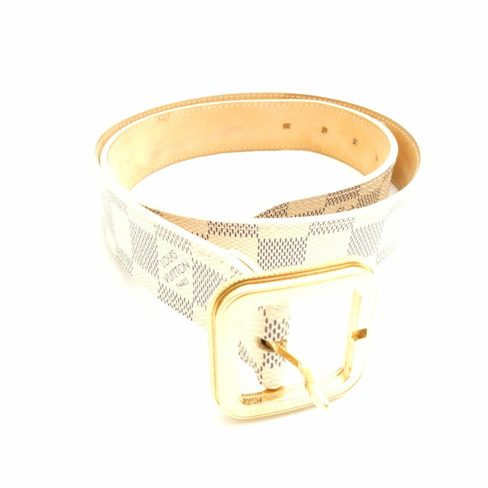 LOUIS VUITTON ルイヴィトン M9730 ダミエアズール サンチュール トレゾール 80/32 ベルト 80/32 レザー ゴールド金具 服飾小物 AU4285 【中古】