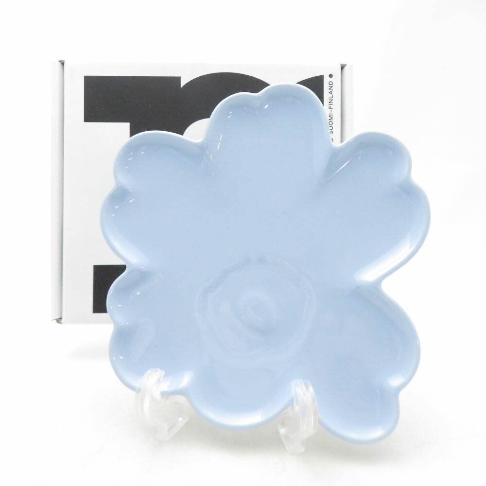 未使用 marimekko マリメッコ ウニッコ シェイプ プレート 20cm 中皿 北欧 フラワー SM5040V1 【中古】