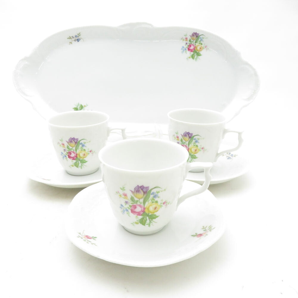 Rosenthal ローゼンタール クラシックローズコレクション カップ＆ソーサー プレート 3点 セット オーバル 長皿 SO3865K1 【中古】