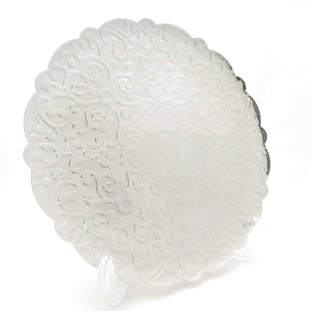 ALESSI アレッシィ Dressed ドレスド ラウンドお盆 1点 しろがね色一皿 マルセルワンダース SO3889X2 【中古】