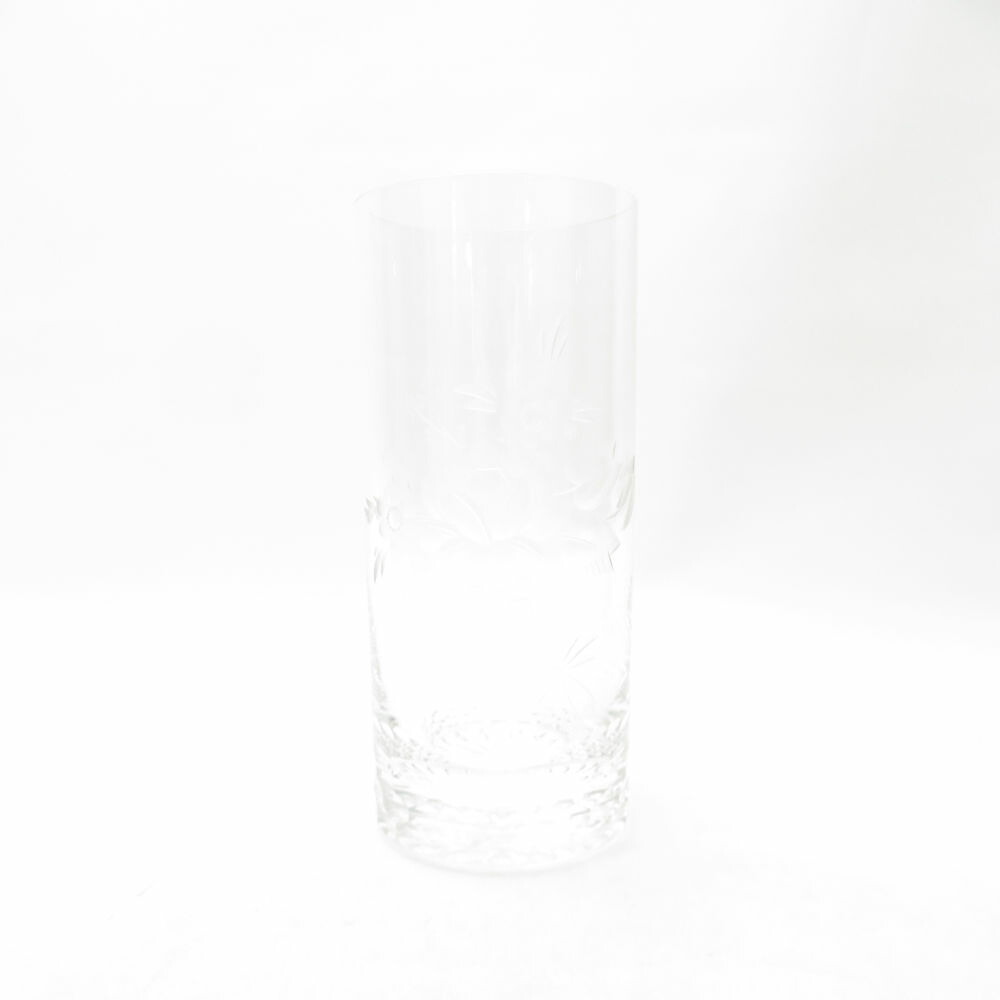 美品 Meissen Crystal マイセンクリスタル ハイボールタンブラー 1点 H14cm グラス 花 フラワー SC10808B1 【中古】|reMOVE 店