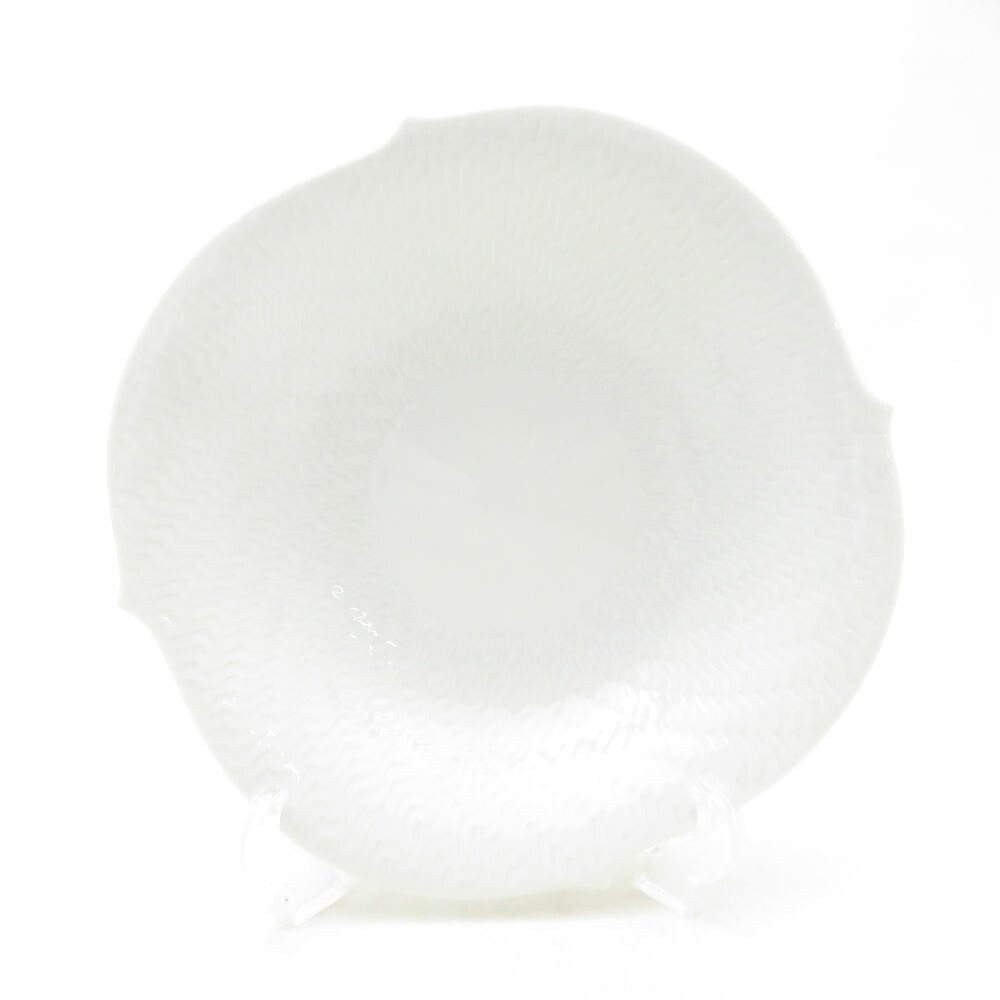未使用 MEISSEN マイセン 波の戯れ ホワイト 29439 サラダディッシュ 1枚 21cmプレート 白磁 高級 テーブルウェア SU13906V2 【中古】