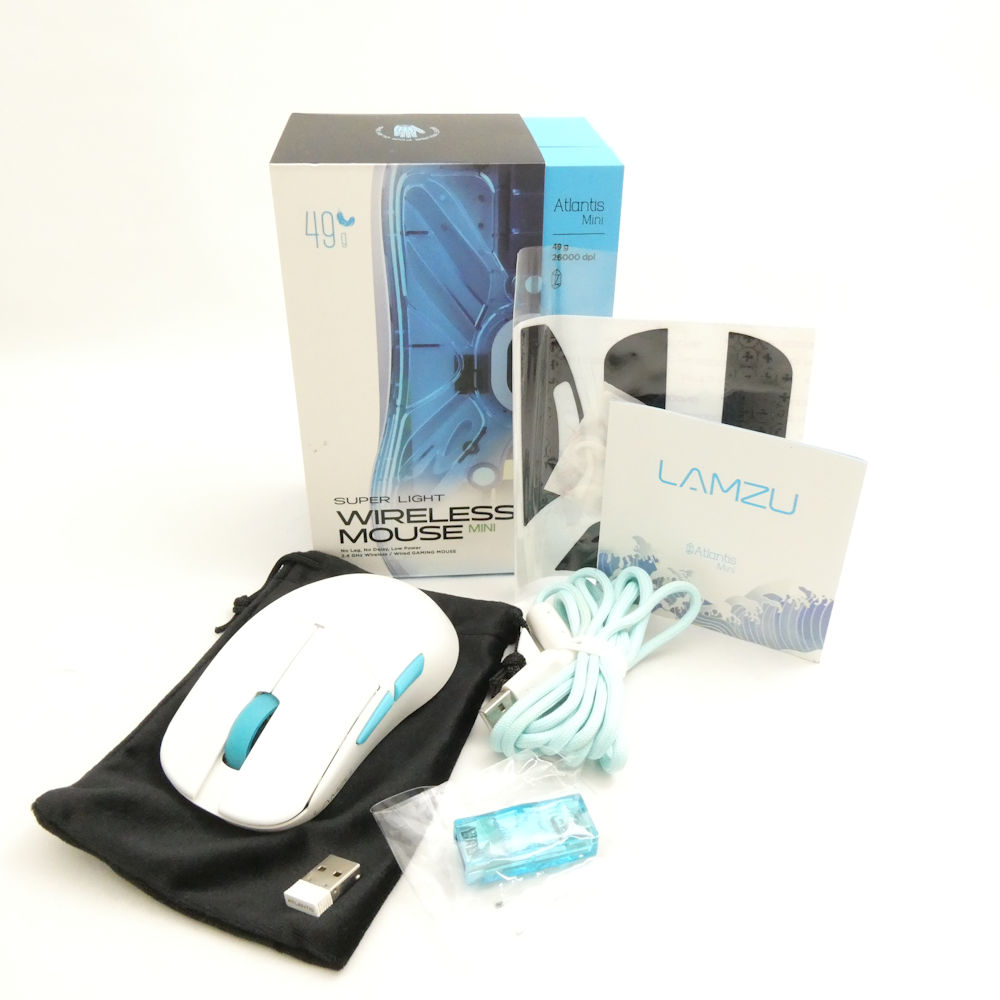 美品 LAMZU ラムズ Atlantis Mini SUPER LIGHT WIRELESS MOUSE MINI ワイヤレスゲーミングマウス 無線電話 取り組み e運動競技 HM875 【中古】