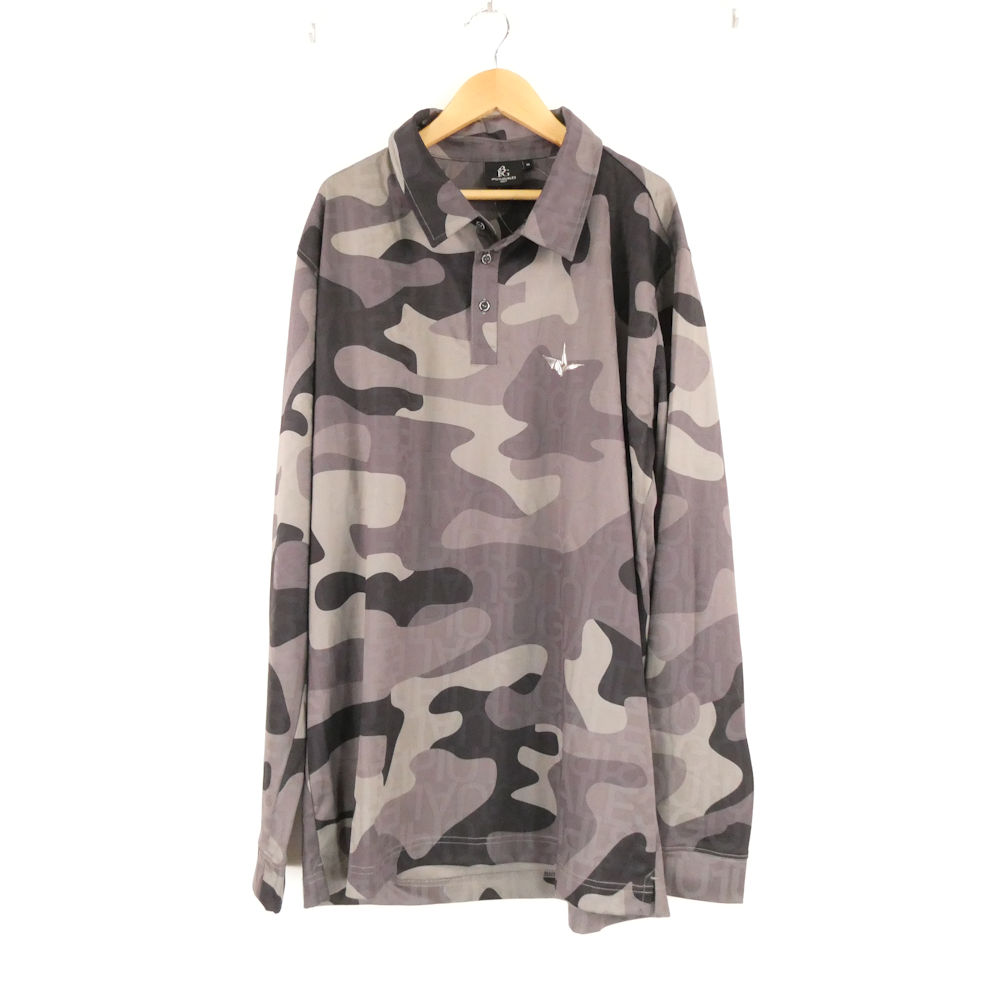 美品 1PIU1UGUALE3 ウノピュウノウグァーレトレ GRT231 POLO CAMOUFLAGE ポロシャツ VI XLサイズ相当 ポリエステル100％ ゴルフウェア 長袖 99 カモフラ メンズ AO4077A95 【中古】｜reMOVE 店