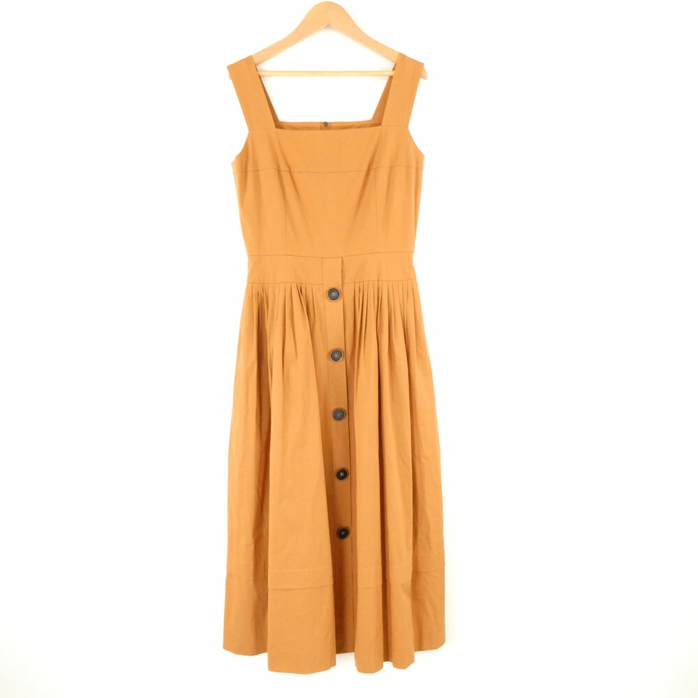 美品 FOXEY BOUTIQUE フォクシー 38375 Dress ノースリーブ衣装 38 S好いかげんに 綿他 ミモレ丈 アンティークブリック 衣嚢有 レディース AC1823A73 【中古】