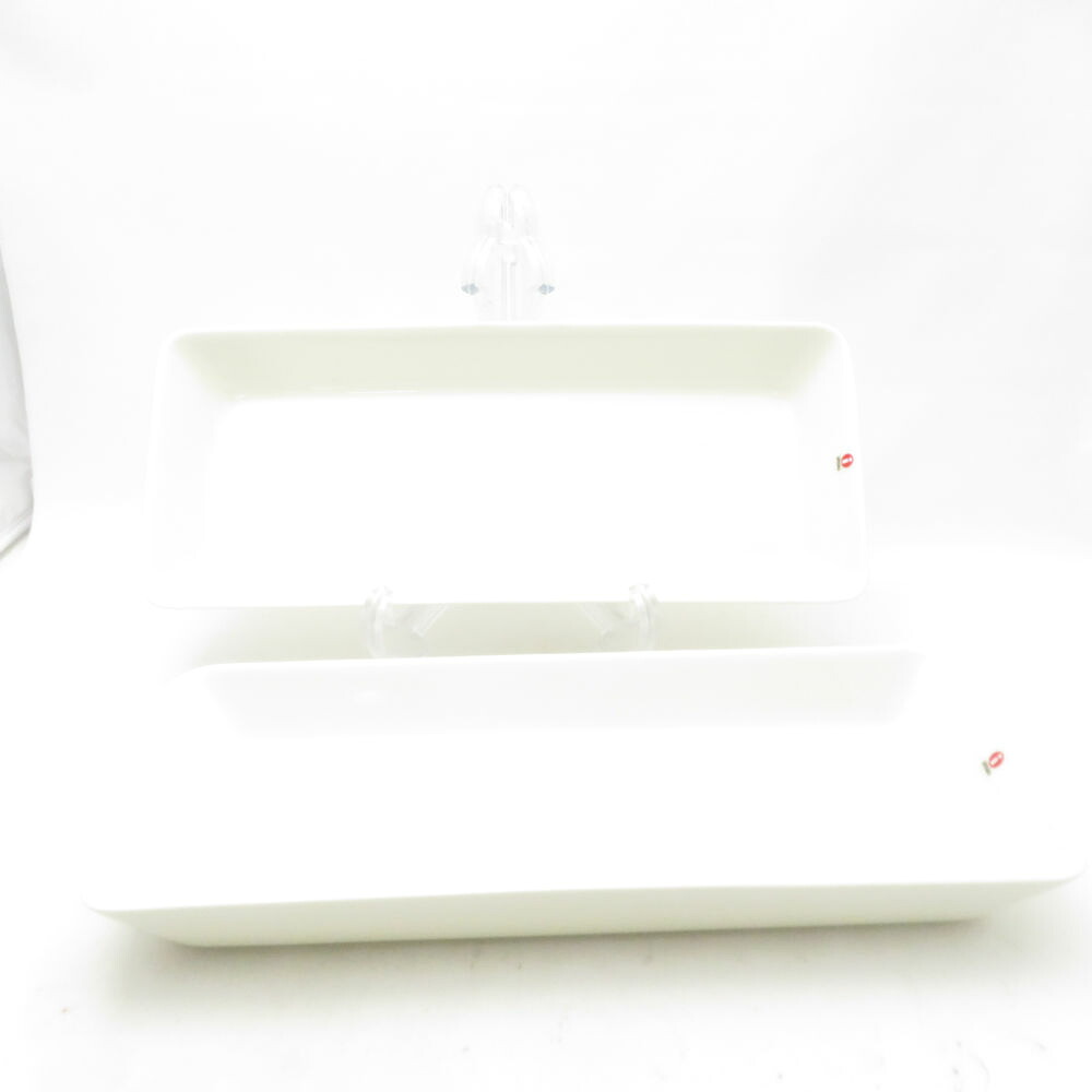 美品 iittala イッタラ ティーマ ロングプレート 2枚 16&times;37cm プラター 長皿 北欧 フィンランド SU14190B3 【中古】｜reMOVE 店