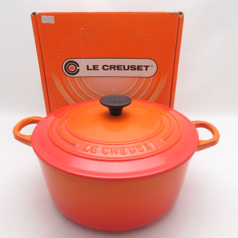 美品 Le Creuset ルクルーゼ ココットロンド 両手鍋 22cm 3.5L ホーロー ほうろう SC11158Z 【中古】｜reMOVE 店