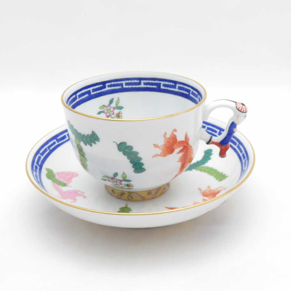 美品 Herend ヘレンド ポワッソン PO 優勝杯＆平円盤 マンダリン SM5399J1 【中古】
