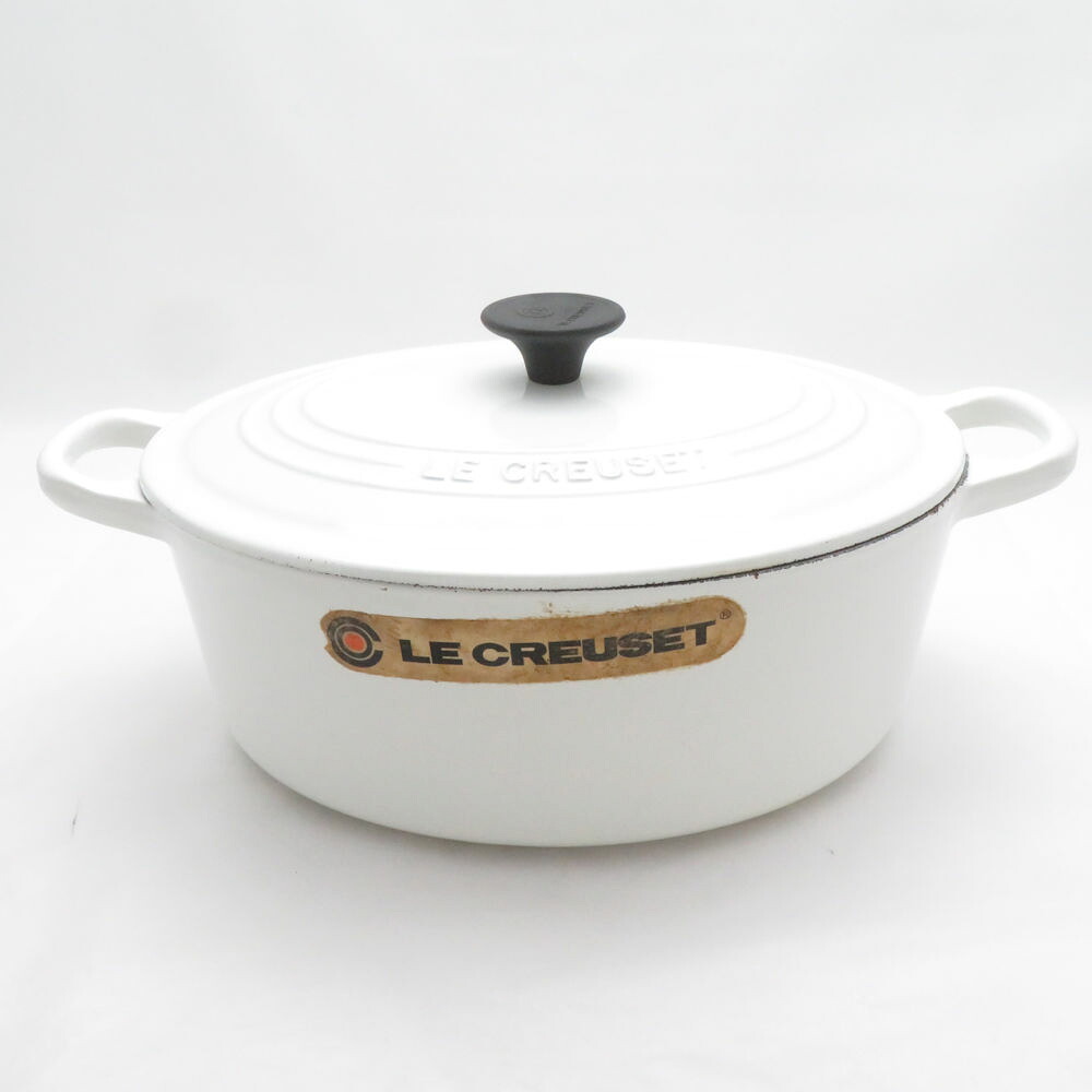 美品 Le Creuset ルクルーゼ ココットオーバル 両手鍋 鋳物ホーロー 25cm 料理 調理器具 キッチン IH対応 SU14619Z 【中古】｜reMOVE 店 11,550円
