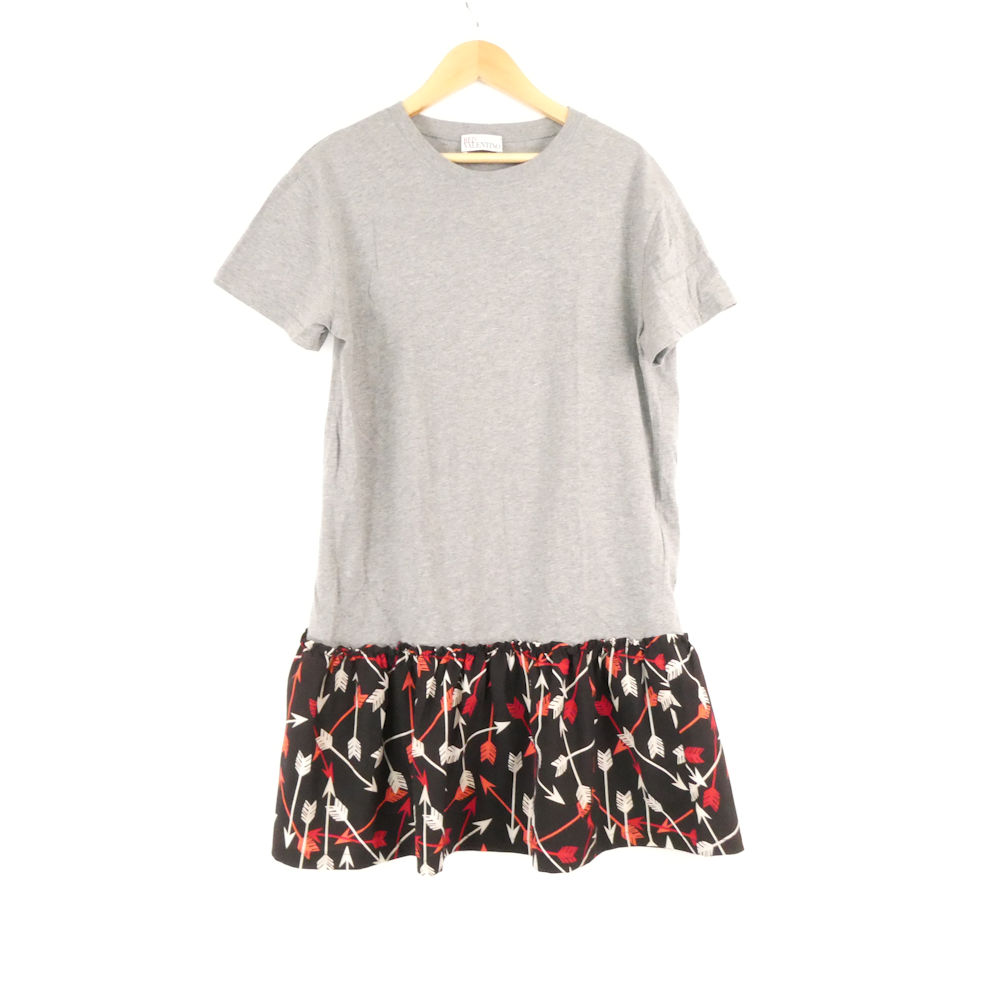 美品 RED VALENTINO ヴァレンティノ ワンピース XS ポリエステル 半袖 ひざ丈 ドッキング トップス レディース AU4517A76 【中古】|reMOVE 店