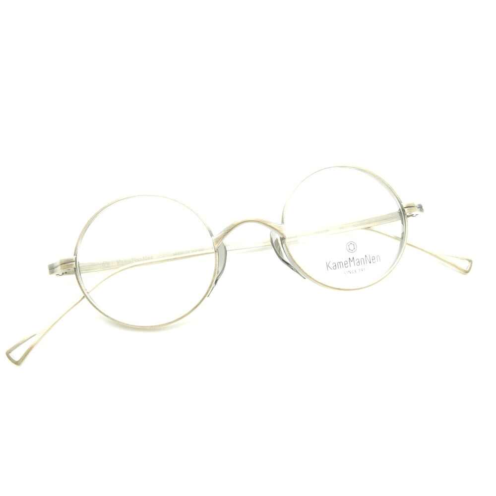 未使用 KameManNEN カメマンネン KMN 99 眼鏡 43□22-145 コンビネーションフレーム AG アンティークゴールド AD2265 【中古】|reMOVE 店