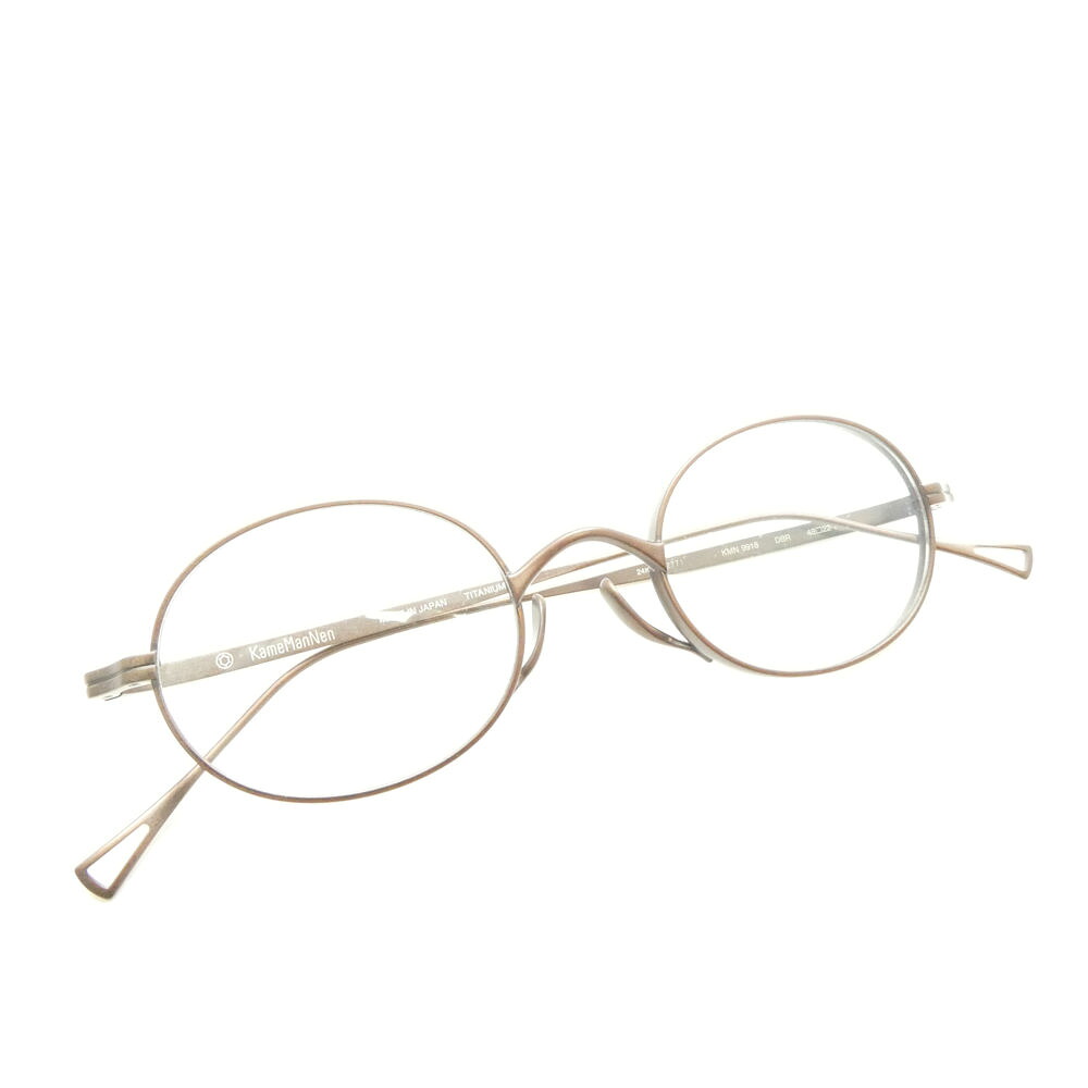 美品 KameManNEN カメマンネン KMN 9918 眼鏡 48□22-145 オーバルフレーム DBR ダメージブラウン AD2269 【中古】|reMOVE 店