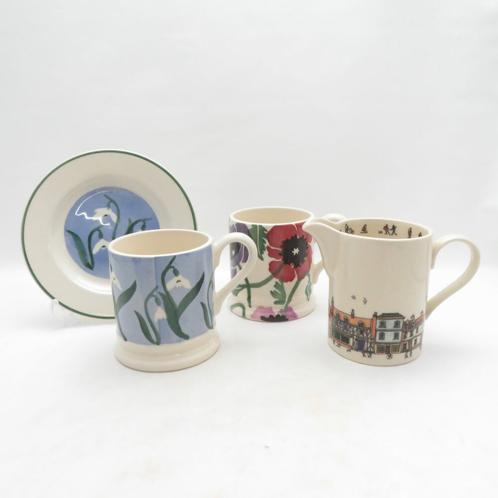 emma bridgewater エマブリッジウォーター マグカップ 中皿 ピッチャー 4点 セット 16cmプレート クリーマー SM5558H2 【中古】｜reMOVE 店