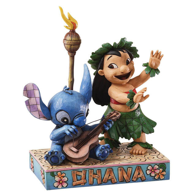 リロ＆スティッチ オハナ【Disney Traditions】ディズニー フィギュア 置物 リロ・アンド・スティッチ Stitch JIM SHORE ジムショアー 彫像 木彫り風 インテリア ギフト プレゼントEnesco社認定 日本正規総代理店 #4027136画像