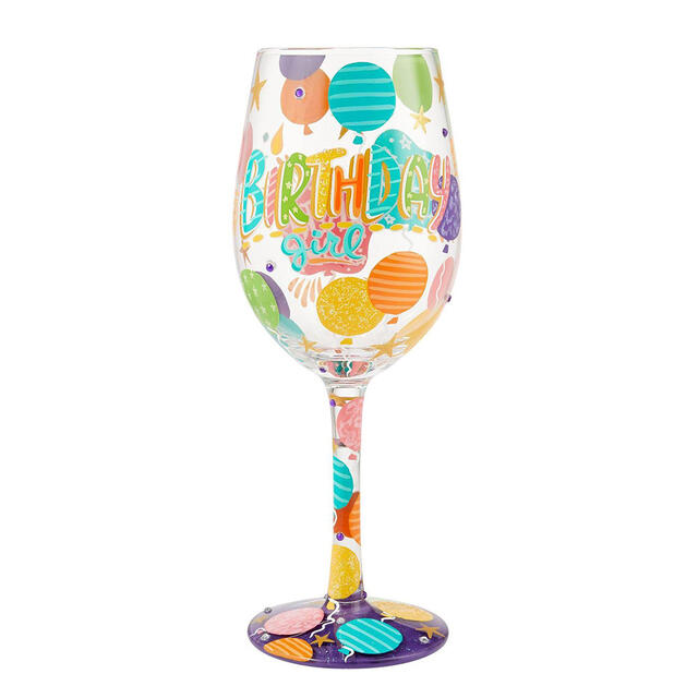 Lolita ワイングラス Birthday Girl ロリータ ハンドペイント グラス wine glass プレゼント おしゃれ ギフト キュート ポップ アメリカ セレブ愛用 ブランド Enesco社認定 日本正規総代理店 #6013092
