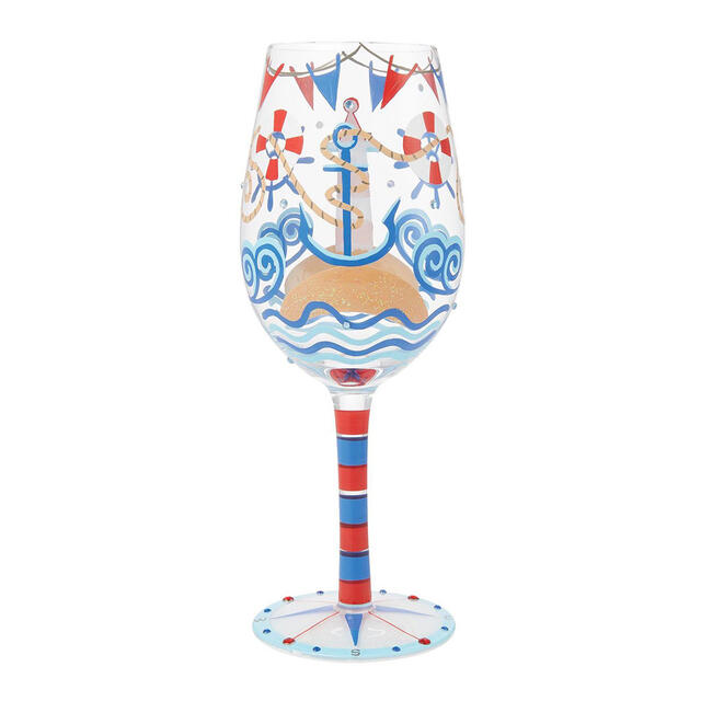 ワイングラス NAUTICAL ロリータ ハンドペイント グラス wine glass プレゼント おしゃれ ギフト キュート ポップ アメリカ セレブ愛用 ブランド Enesco社認定 日本正規総代理店 #6015415