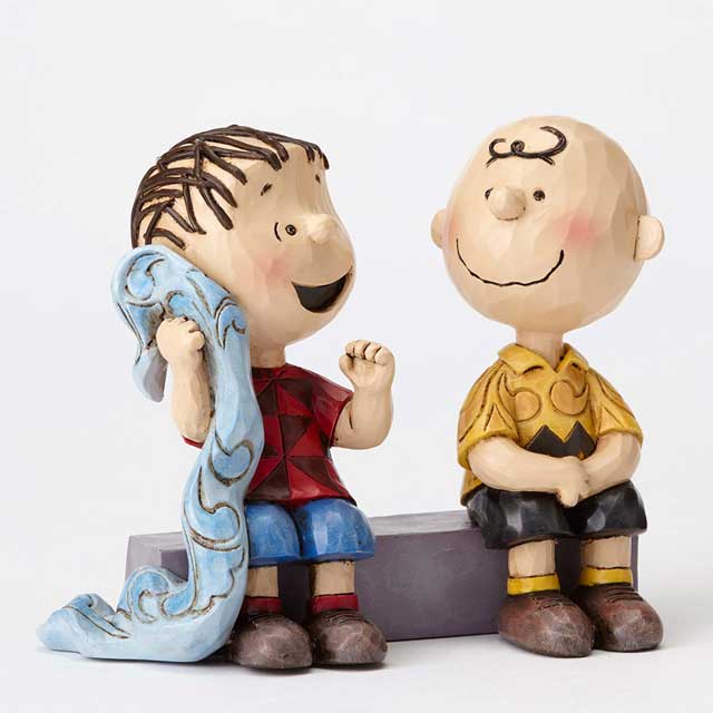 逆輸入 ジムショア 賢明な助言 ライナス チャーリー ブラウン スヌーピー Sage Advice Charlie Brown And Linus On Sidewalk Jim Shore その他