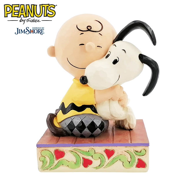 スヌーピー＆チャーリーブラウン ハグ【PEANUTS JIM SHORE ピーナッツ ジムショア】 ピーナッツ Snoopy フィギュア 置物 彫像 木彫り風 インテリア ギフト プレゼント お祝い 友達 犬 かわいい おしゃれEnesco社認定 日本正規総代理店 #6007936｜Renaissance Gift 7,881円