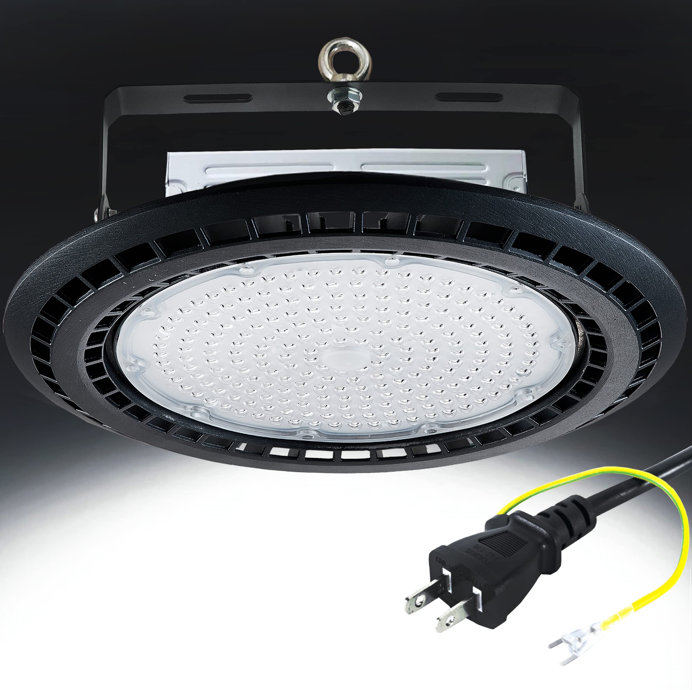 UFO型 LED高天井灯 LED投光器200W 高輝度 32000lm【2000W水銀灯相当】ハイベイライト IP66防水防塵 防寒 掲示板 体育館 展覧会 駐車場 運動場 工場 倉庫 高天井照明 屋内屋外兼用 ビーム角120度【プラグ付 3M配線】【PS｜RENEW