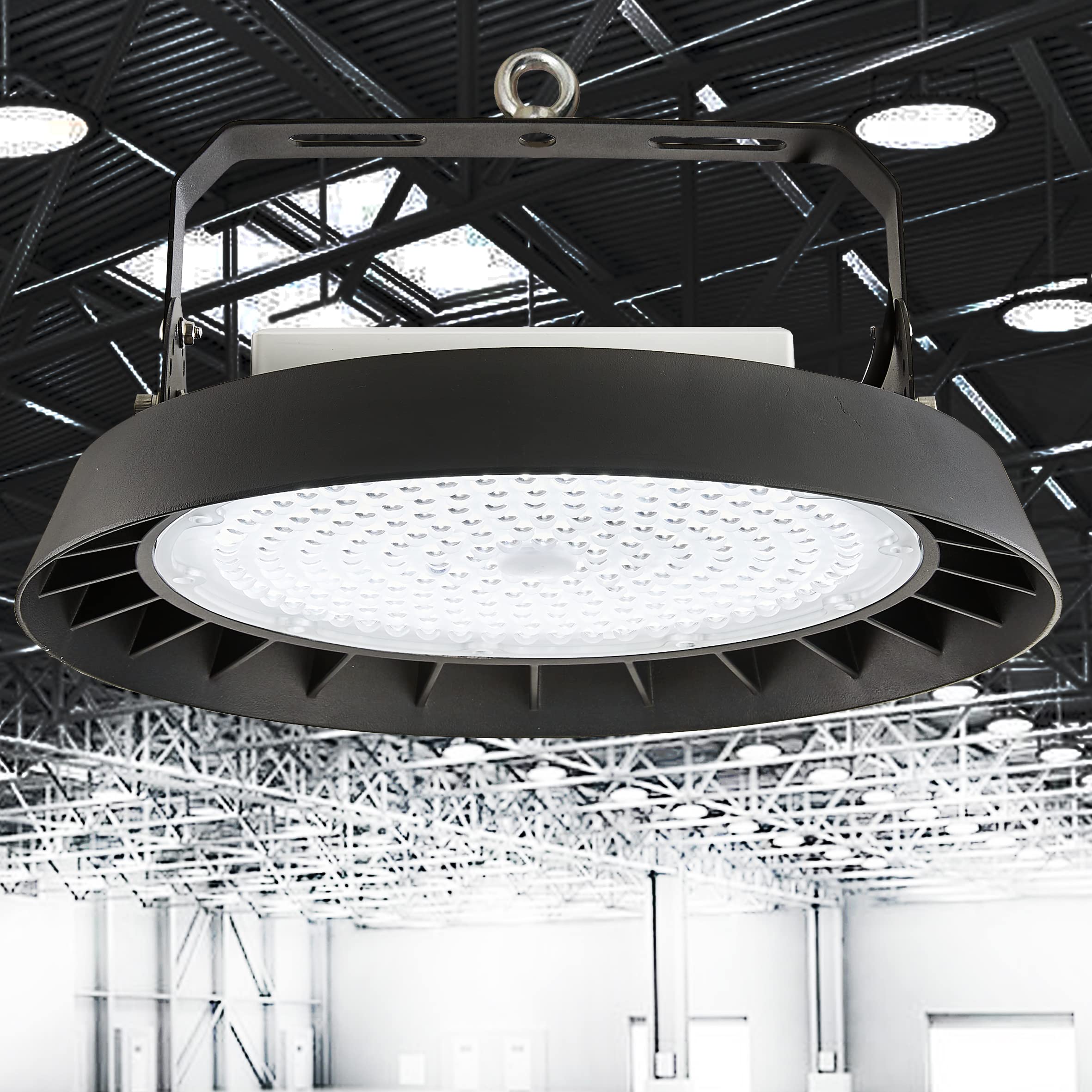 LED高天井灯 UFO型 投光器LED100W 高輝度 16000lm【1000W水銀灯相当】ハイベイライト IP65防水防塵 防寒 掲示板 体育館 展覧会 駐車場 運動場 工場照明 倉庫照明 高天井照明 屋内屋外兼用 ビーム角90度（無騒音、電磁波障害な｜RENEW