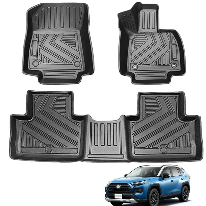 トヨタ RAV4 XA50型 3Dフロアマット 3Dカーマット 立体フロアマット HILUX AT車専用 フロアマット 立体カーマット TPE材質 耐汚れ 抗菌効果 防水 滑り防止 保護パーツ カー用品（トヨタ RAV4 XA50型 2019.4-現行 3｜RENEW