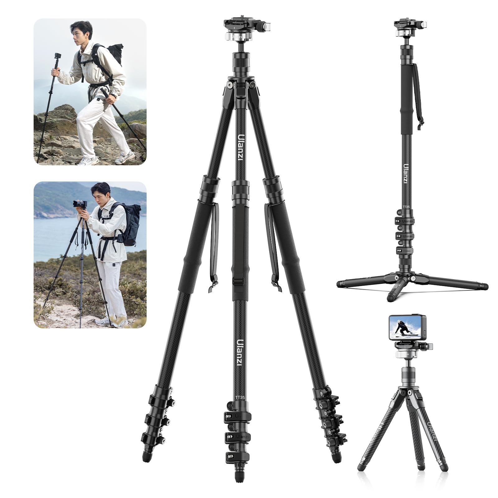 楽天市場】Ulanzi TT35 カーボン三脚【5 in 1 ハイキング
