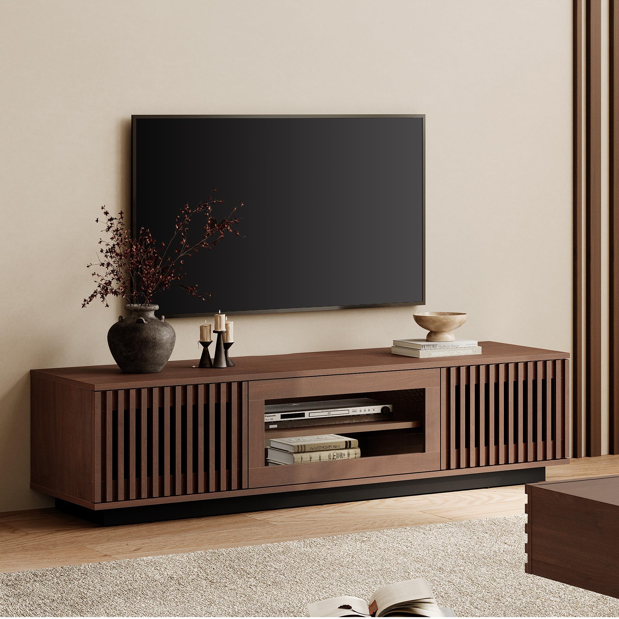 WAMPAT テレビボード テレビ台 ローボード TV ボード ガラス 木製 引出付き 隠す収納 壁寄せ AV機器対応 棚付き 幅150×奥行40cm×高さ36cm ナチュラル 17,838円