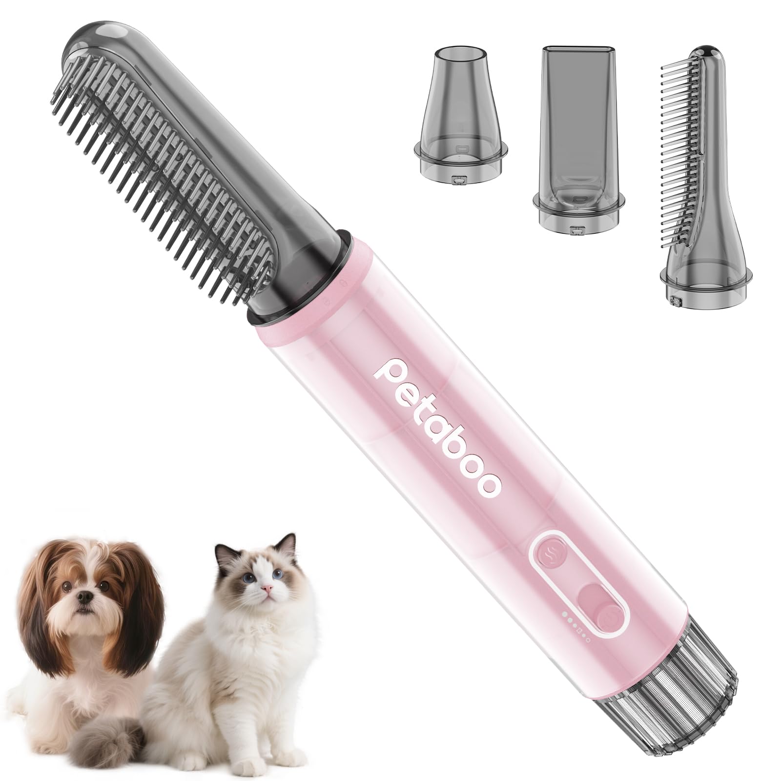 Petaboo 犬ドライヤー マイナスイオン【無段階風速 低騒音 静電気除去】ペット ドライヤー 大風量ペットブロワー ペットグルーミング用 軽量 コンパクト 犬用 4種ノズル付き 大型犬 家庭用および旅行用 ペットサロン 【PSE認証】|RENEW