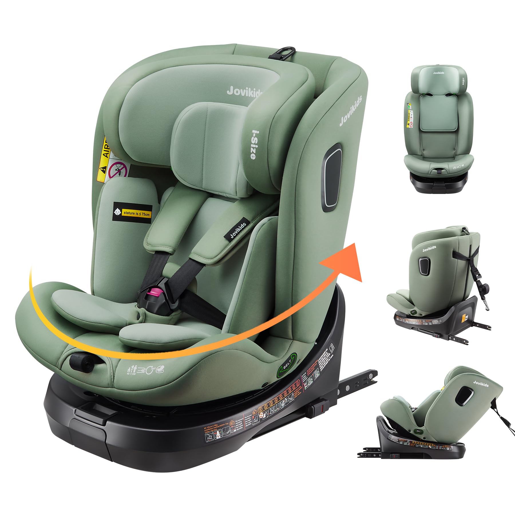 Jovikids i-Size チャイルドシート 360度回転 Amazon | Jovikids チャイルドシート ISOFIX、 360°回転式 i