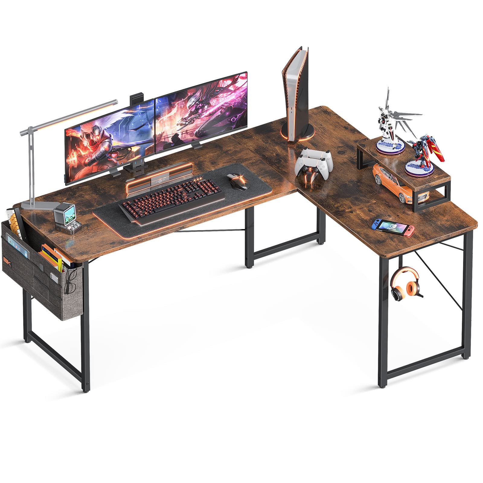 楽天市場】ODK l字デスク パソコンデスク ゲーミングデスク L字型 幅