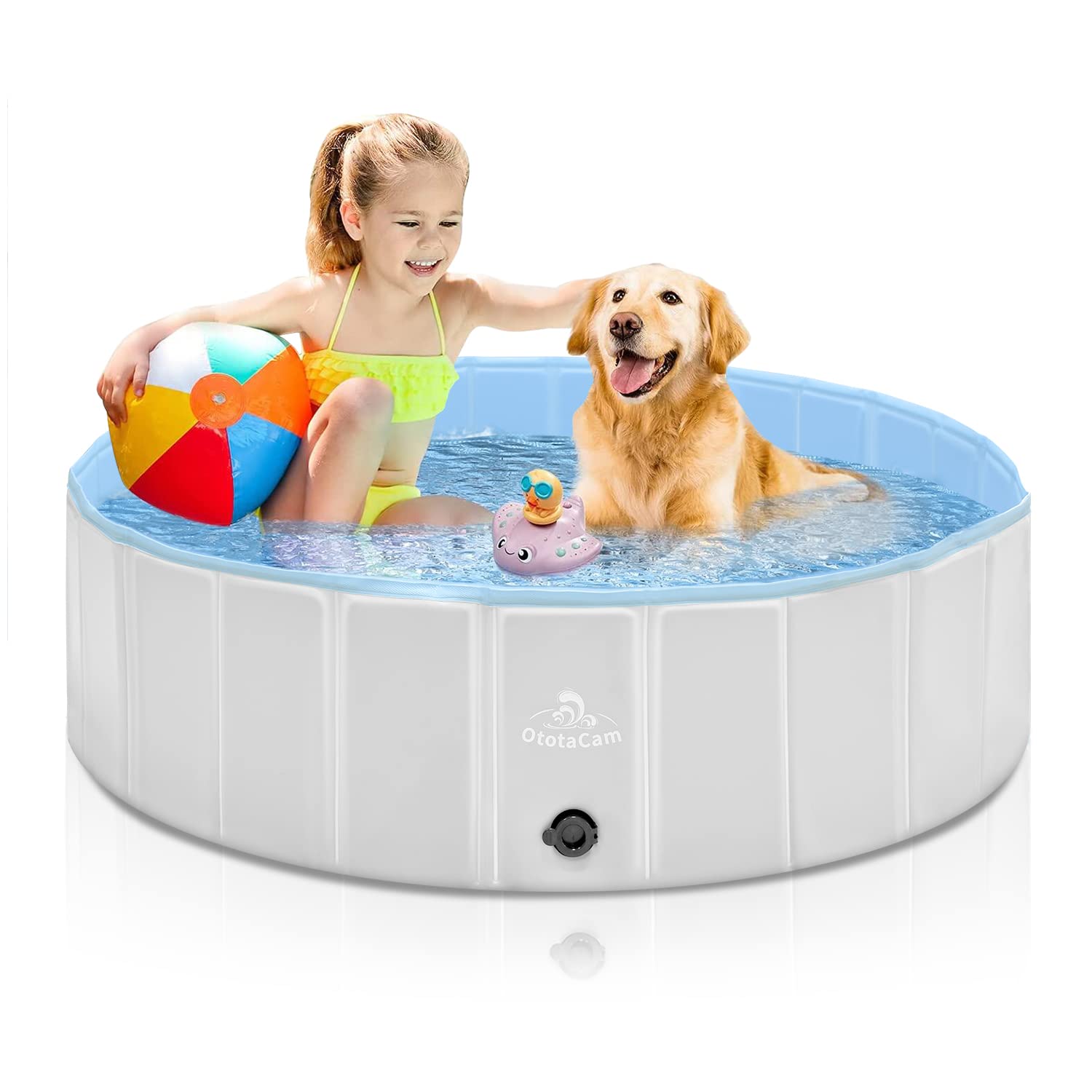 子供用プール ペット用プール 犬用プール 直径120cmｘ高さ30cm 空気入れ不要 折り畳み式収納 お庭用 家庭用 屋内用 アウトドア用 大型プール 水遊びプール 簡単な排水 安心安全な