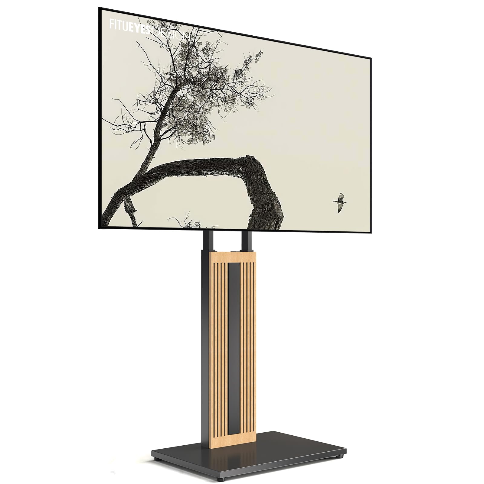 FITUEYES DESIGN 木製テレビスタンド 和風 32?65インチ対応 強化ベース 首振り 壁寄せ TVスタンド ハイタイプ 高さ調節可能 耐荷重40kg ZENシリーズ