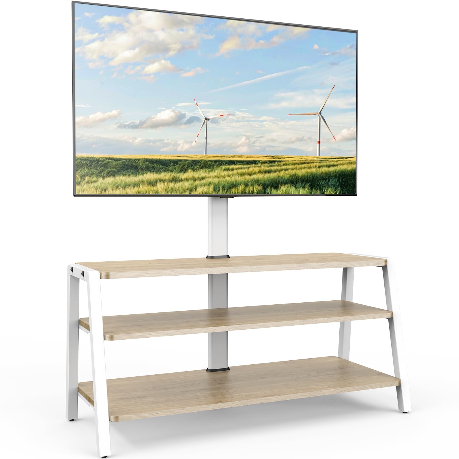 FITUEYES テレビスタンド オーディオラック マウント付き 37?70インチテレビ対応 幅100cm 耐荷重35kg 高さ調節可能 大容量収納 安定性よい 木製 TW-A31003WN