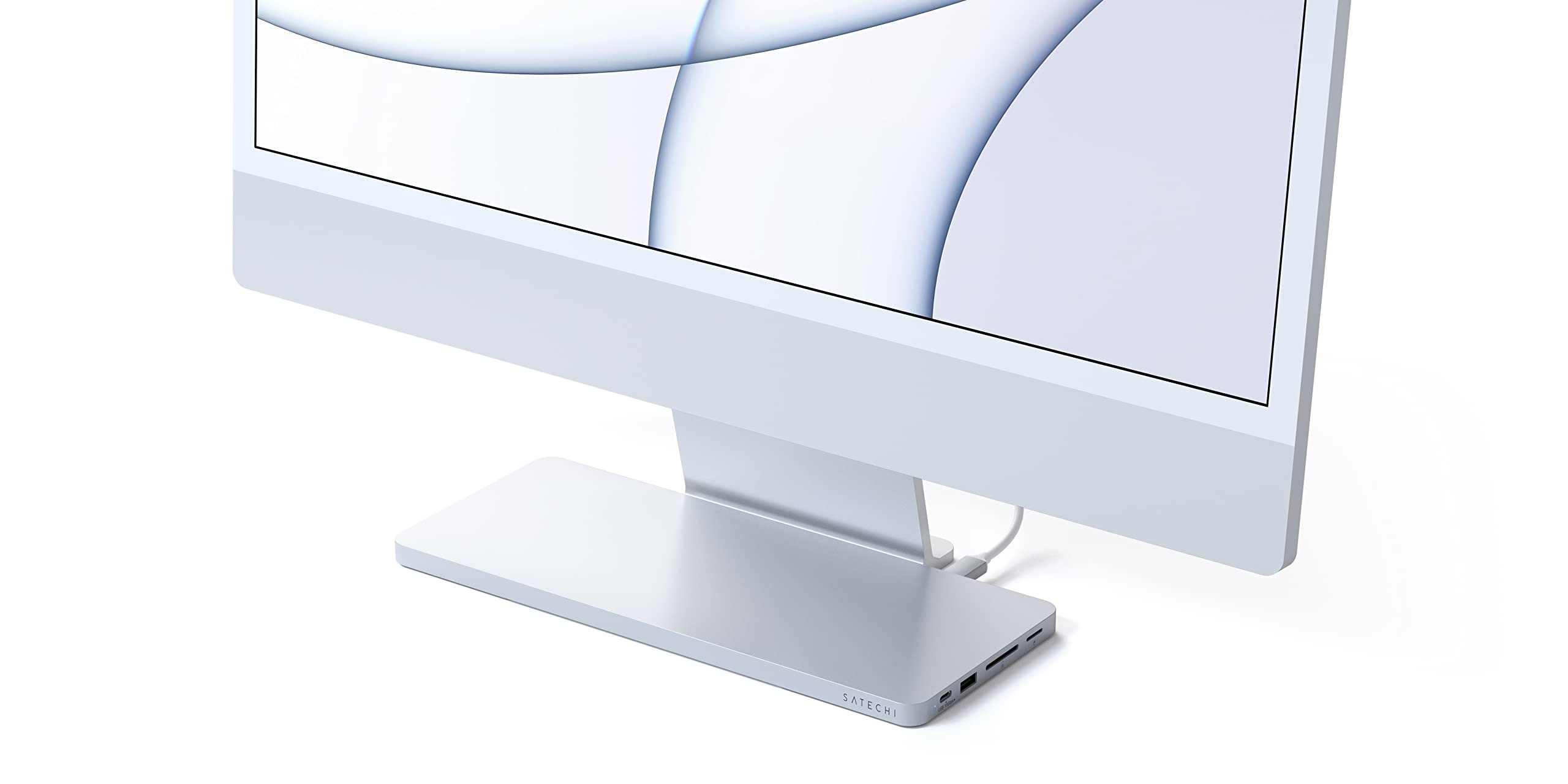 Satechi 24インチ iMac用 USB-C スリムドック (M.2 NVMe/SATA SSD用スロット付き) (シルバー) USBC-A/-Cデータ, USB2.0, SDカードスロット|RENEW