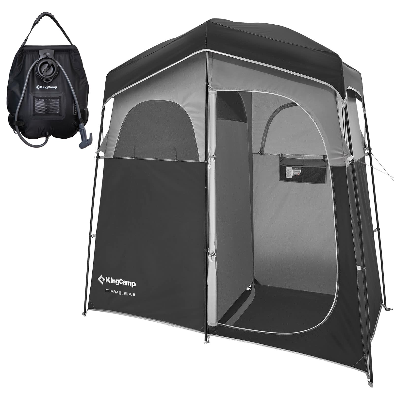 KingCamp 着替えテント 非常用トイレ テント 簡易シャワールーム 簡易トイレ 更衣室 ビーチテント プライベートテント アウトドアトイレテント 防災 設置簡単 持ち運び便利 収納袋付き (black)|RENEW