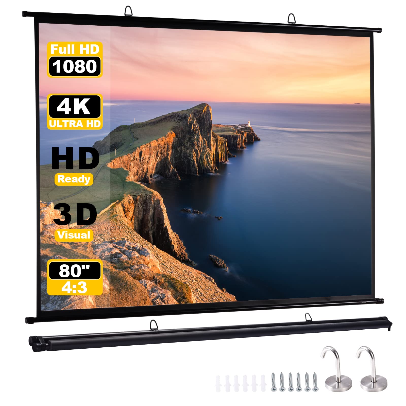 楽天市場】【送料無料】プロジェクター スクリーン 吊り下げ