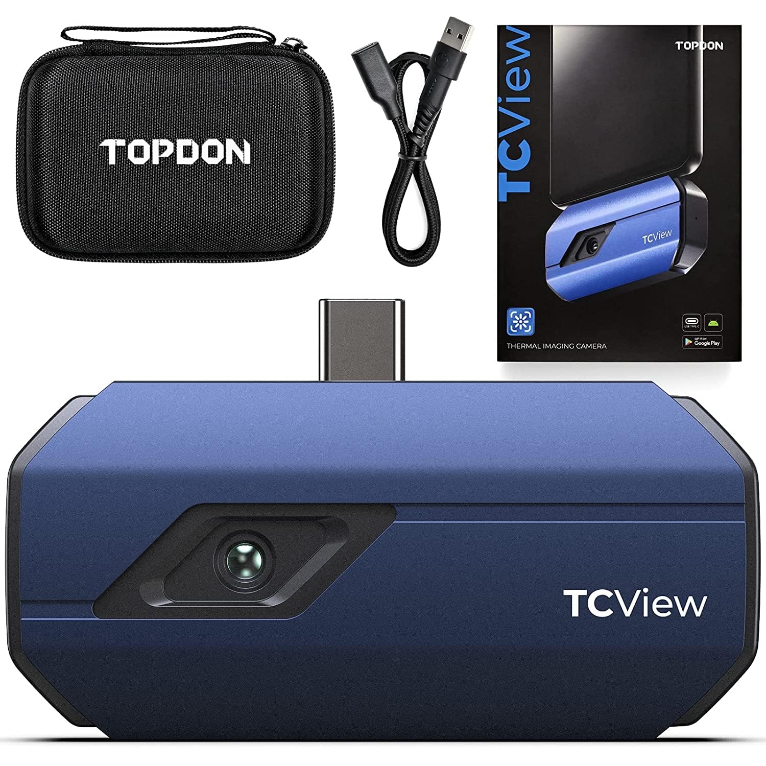 TOPDON サーモグラフィー TC001 赤外線カメラ android(Type-C)用 サーモグラフィーカメラ スーパーIR 512x384 録画機能付き 日本語対応 屋内屋外適用 水漏れ/HVAC点検/建築物検査/PCB検査/動物観察など向け (iP