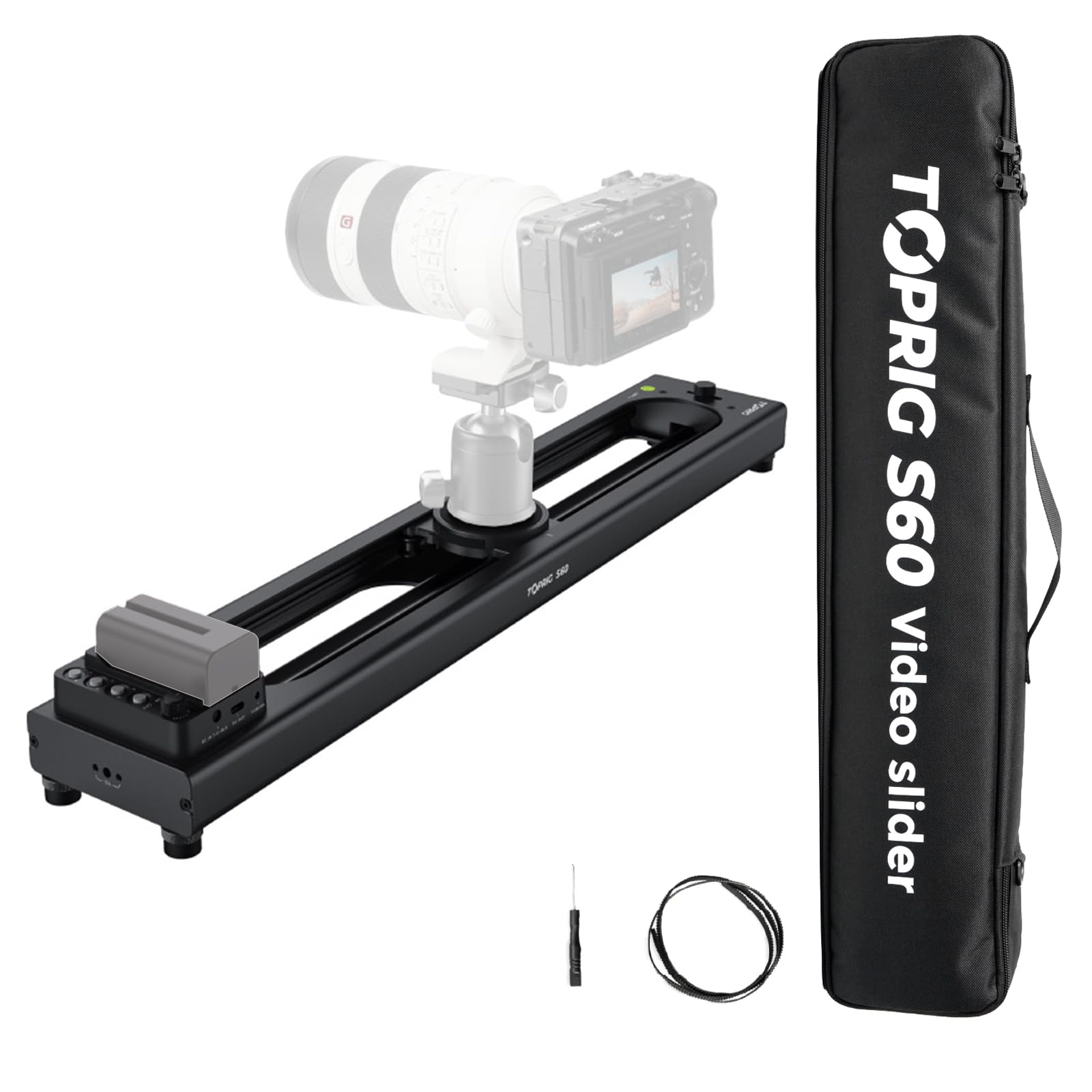Accsoon Toprig S60 電動カメラスライダー 60cmカメラレール APP/手動の2種類の制御方式 120&deg;パノラマ 垂直最大荷重2.5 kg 水平最大荷重4kg｜RENEW
