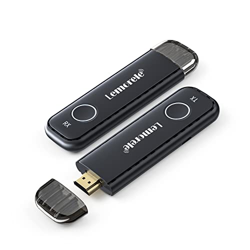 Lemorele ワイヤレス HDMI 送受信機 セット 小型 50M無線ミラーモード 拡張モード ８台増設可能 設定不要【2023新版 Mini送受信機 セット】無線 hdmiトランスミッタ &受信機 HDMIエクステンダキットHDMI+VGA+Audi