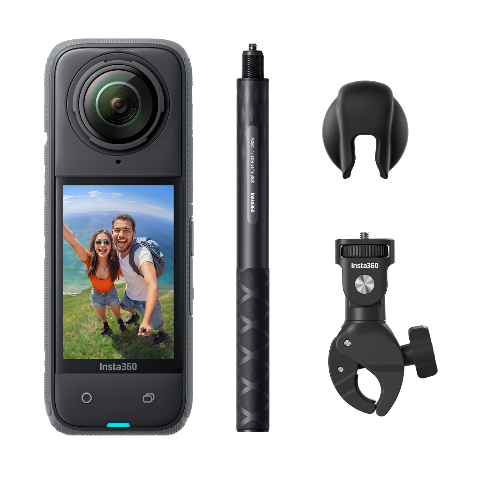 Insta360 X4 - バイク撮影バンドル SDカードなし 8K防水360度アクションカメラ、4K広角動画、見えない自撮り棒効果、着脱式レンズガード、135分の連続撮影可能なバッテリー、AI編集、手ブレ補正、スポーツ／旅行／アウトドア向け