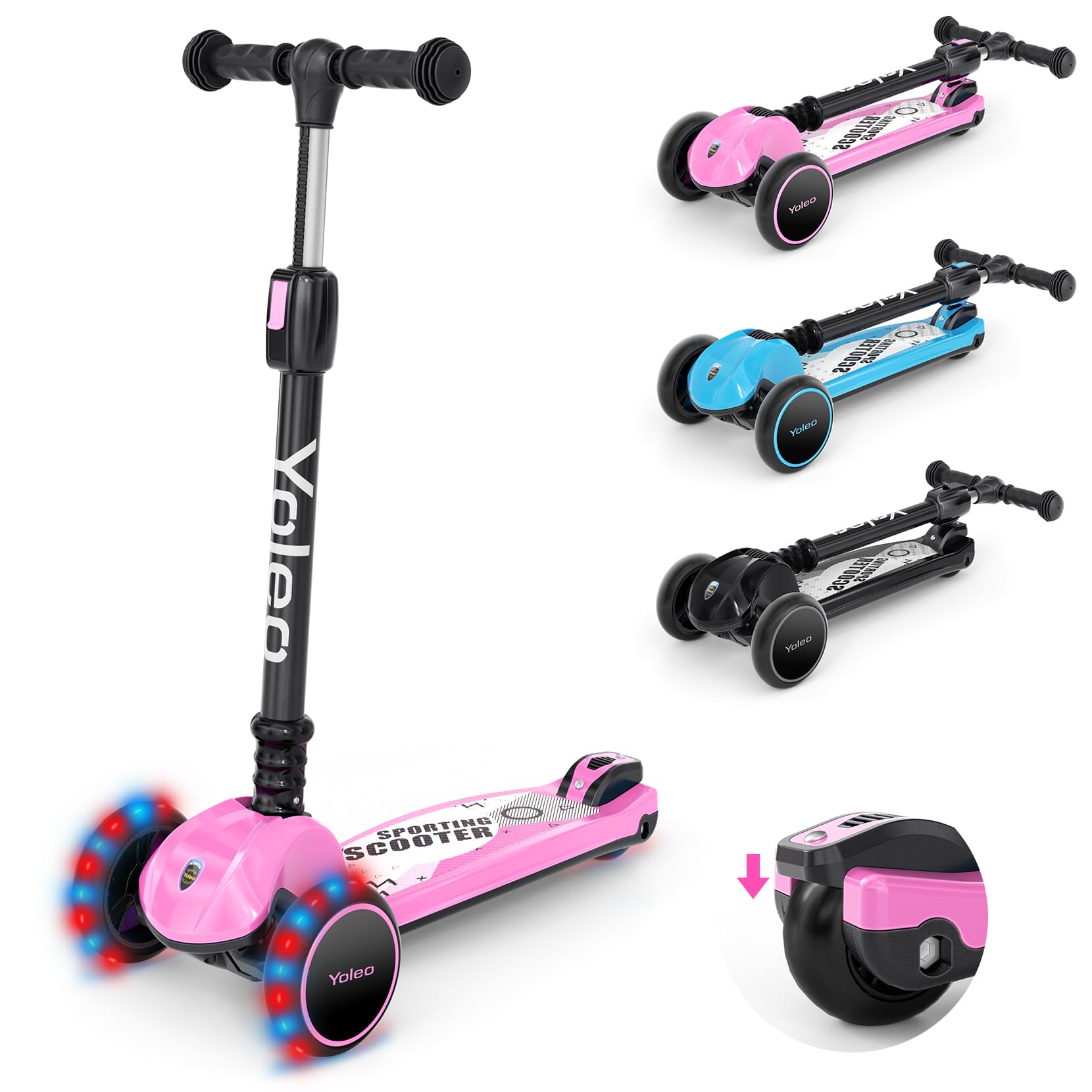 楽天市場】【無段階高さ調節x軽量で頑丈】YOLEO キックスクーター