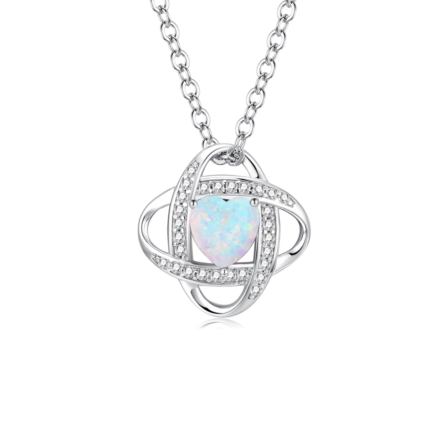 [AGVANA] ネックレス レディース オパール 10月 誕生石 シルバー S925 プラチナメッキ 女性 ジュエリー クリスマス 誕生日 プレゼント ラッピング用品付