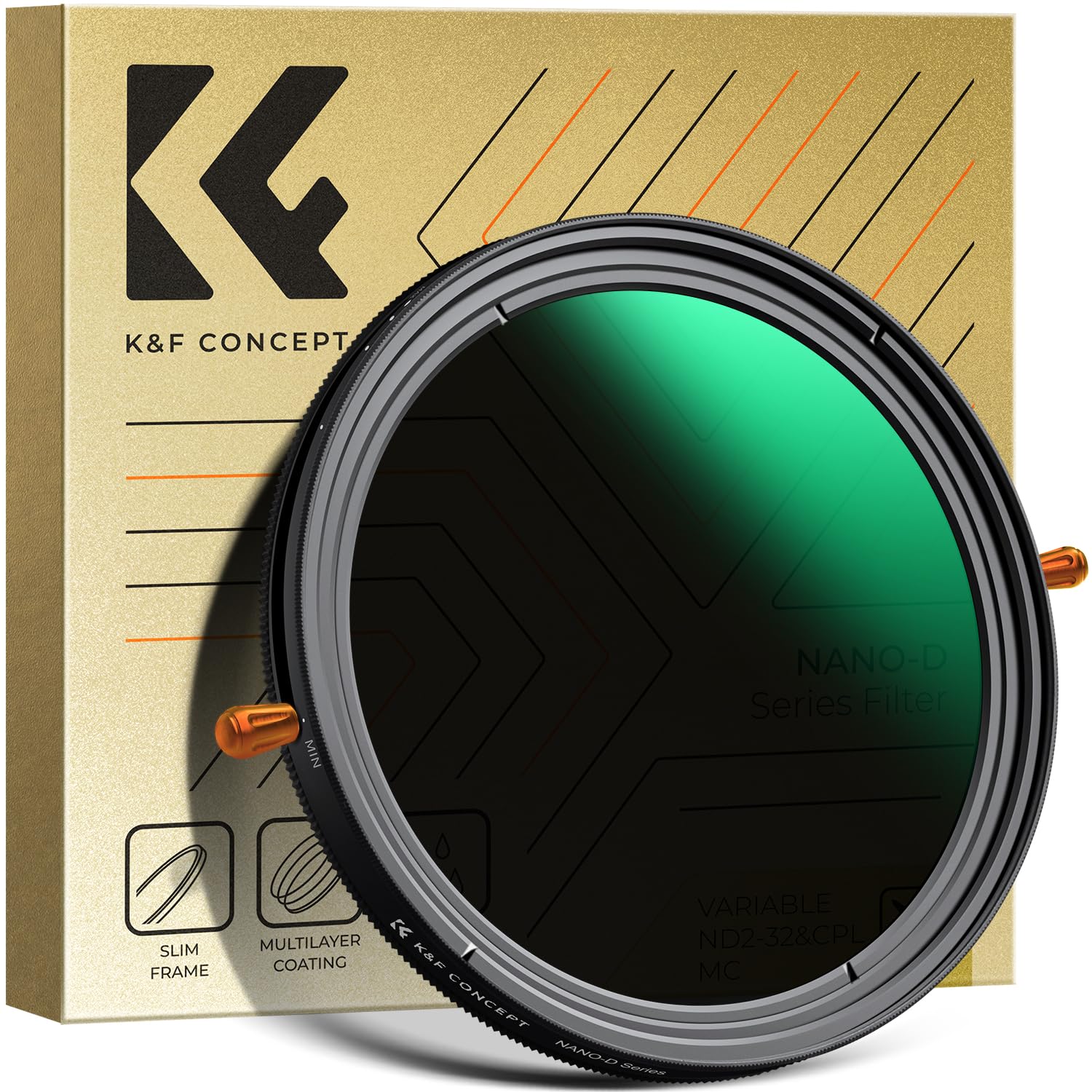 K&F Concept 72mm ND2-32&CPLフィルター 多機能フィルター 2in1 一枚二役 減光+偏光効果 両面24層ナノコーティング 防水撥油キズ防止 可変NDフィルター 偏光フィルター (NANO-Dシリーズ)|RENEW
