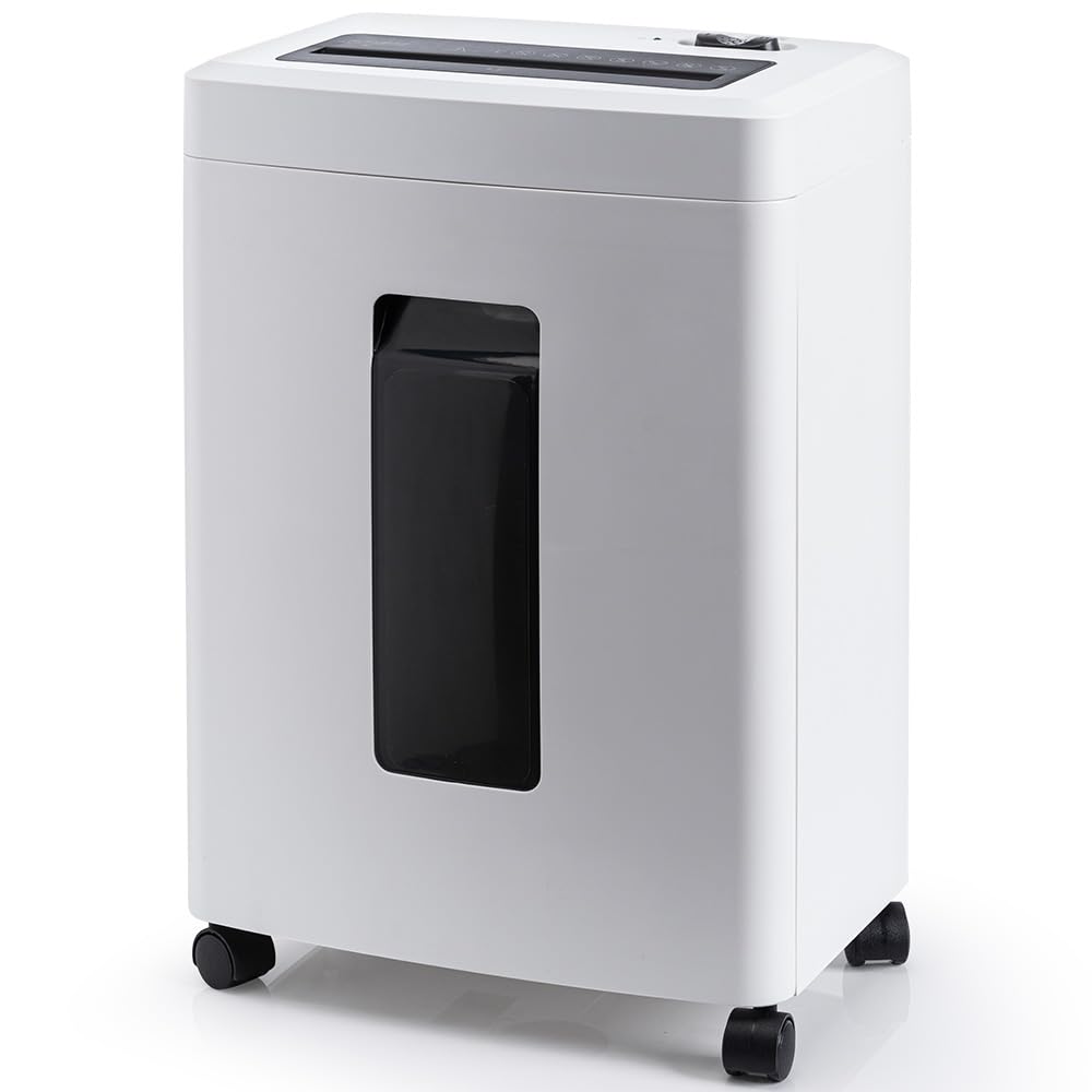 Gulcircle シュレッダー 電動 家庭用 静音: 業務用 マイクロカット マイクロクロスカット しゅれったー電動 2x15mm 細断枚数10枚 連続細断45分 カード細断対応 18L大容量 過熱保護 コンパクト設計 個人情報保護 小規模オフィス/教育|RENEW