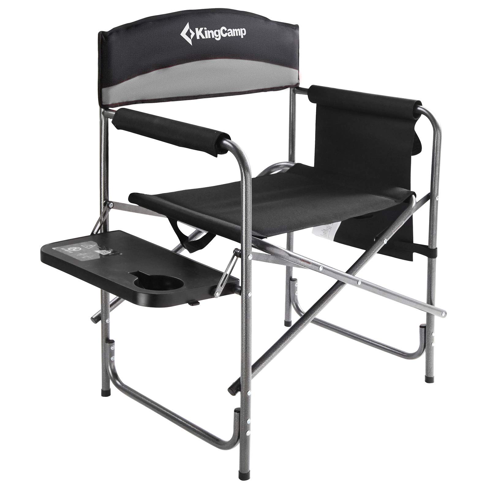 【楽天市場】KingCamp ディレクターチェア 折りたたみ アウトドアチェア テーブル付き 耐荷重180KG キャンプ椅子 肘掛付